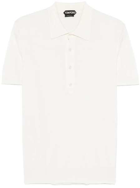  Tom Ford Fine-knit Polo Shirt - Neutrals 