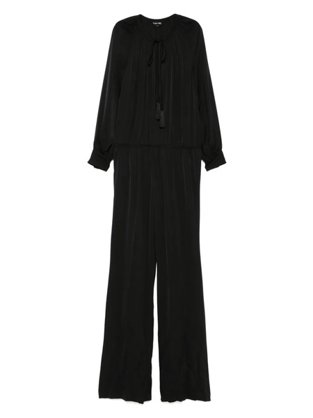  Tom Ford Gathered Long-sleeve Jumpsuit - Black 