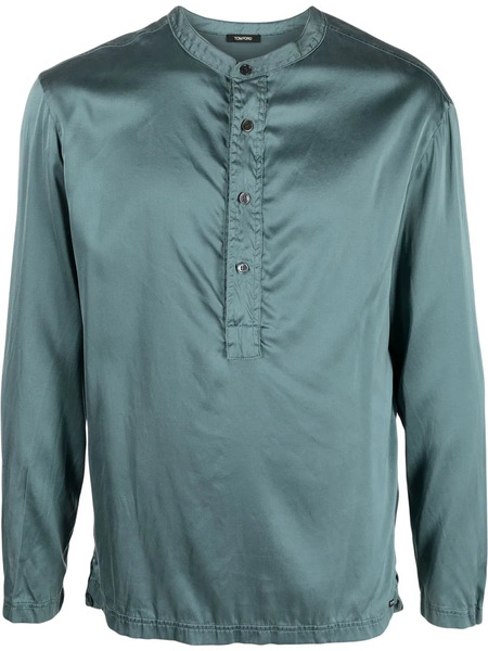  Tom Ford Half-button Silk Shirt - Green 