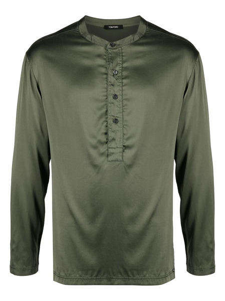  Tom Ford Henley Pyjama Top - Green 