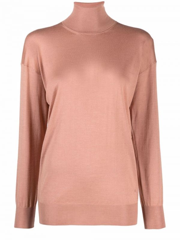  Tom Ford High-neck Knitted Long-sleeve Top - Pink 