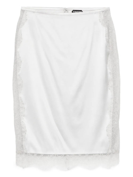  Tom Ford Lace-detail Midi Skirt - Grey 