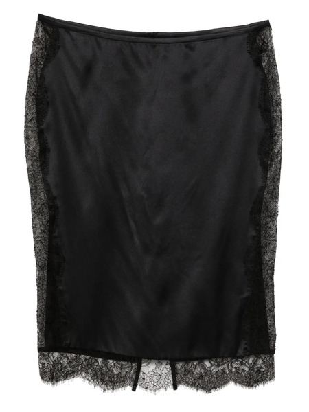  Tom Ford Lace-trimmed Satin Skirt - Black 