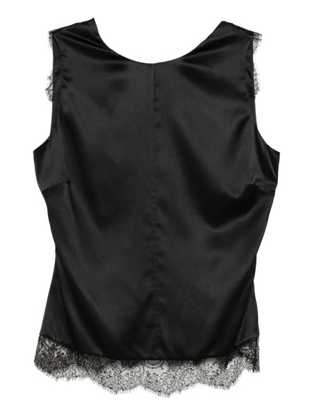  Tom Ford Lace-trimmed Satin Top - Black 