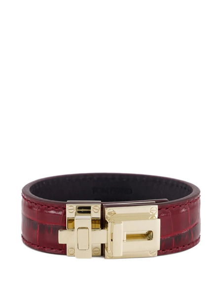  Tom Ford Leather Bracelet - Red 