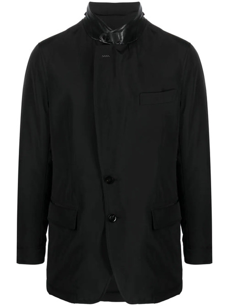  Tom Ford Leather-trim Single-breasted Blazer - Black 