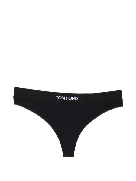  Tom Ford Logo-detail Thong - Black 