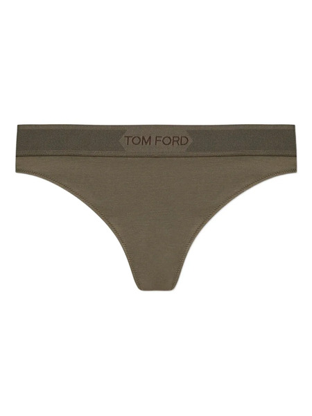  Tom Ford Logo-embellished Thong - Green 