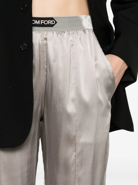 Tom Ford Logo-patch Pajama Pants - Grey 