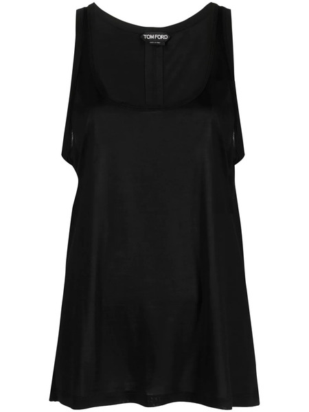  Tom Ford Logo-patch Silk Tank Top - Black 