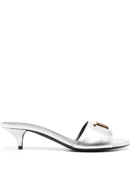  Tom Ford Logo-plaque Sandals - Silver 