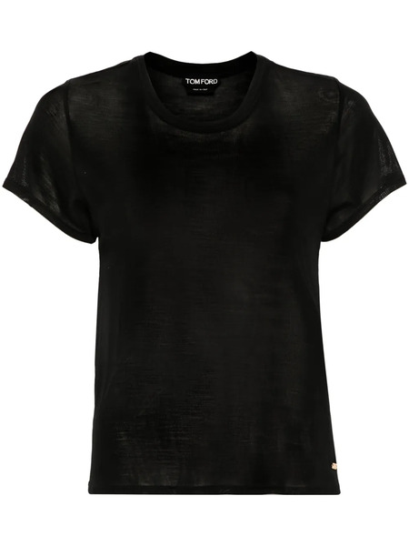  Tom Ford Logo-plaque Silk T-shirt - Black 