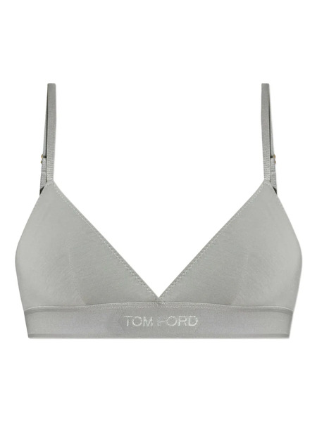  Tom Ford Logo-underband Triangle Bra - Grey 