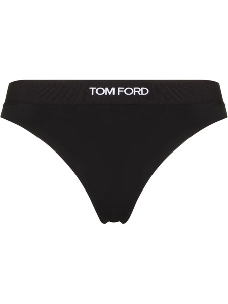  Tom Ford Logo-waistband Thong - Black 