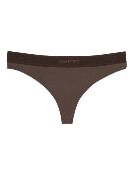  Tom Ford Logo-waistband Thong - Brown 