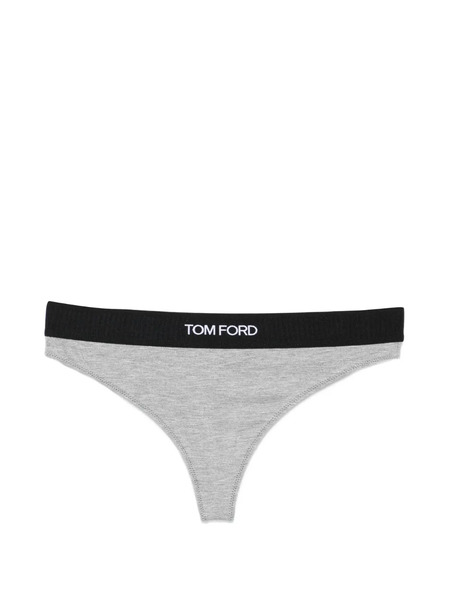  Tom Ford Logo-waistband Thong - Grey 