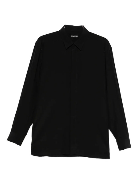  Tom Ford Long-sleeve Silk Shirt - Black 