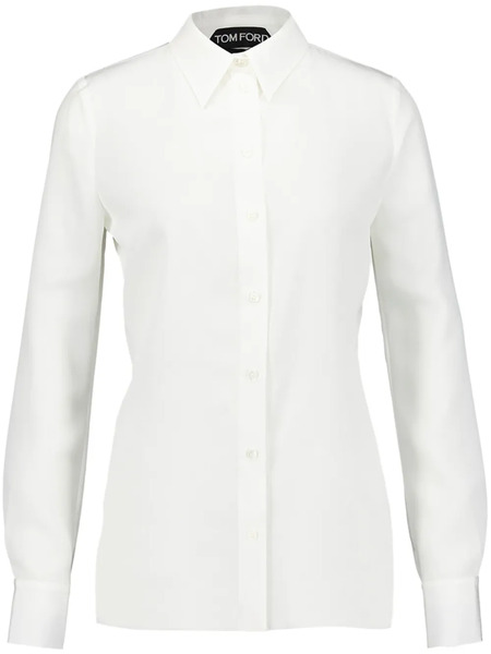 Tom Ford Long-sleeved Satin-weave Shirt - White 