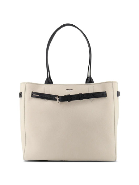  Tom Ford Medium Audrey Buckle Tote Bag - Neutrals 