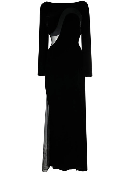  Tom Ford Mesh-panelled Velvet Gown - Black 