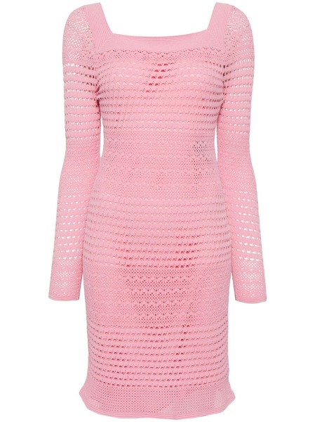  Tom Ford Open-knit Square-neck Minidress - Pink 