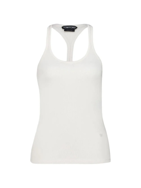  Tom Ford Optical White Racer-back Tank Top 