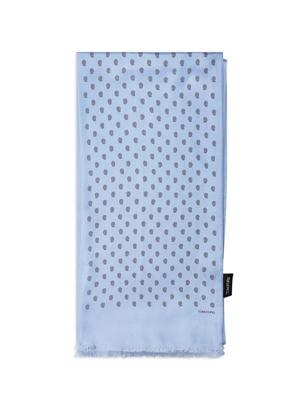  Tom Ford Paisley Fringed Scarf - Blue 