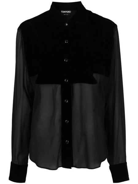  Tom Ford Panelled Buttoned Silk Shirt - Black 