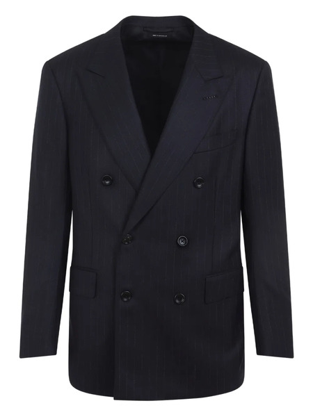  Tom Ford Pinstripe Double-breasted Blazer - Blue 