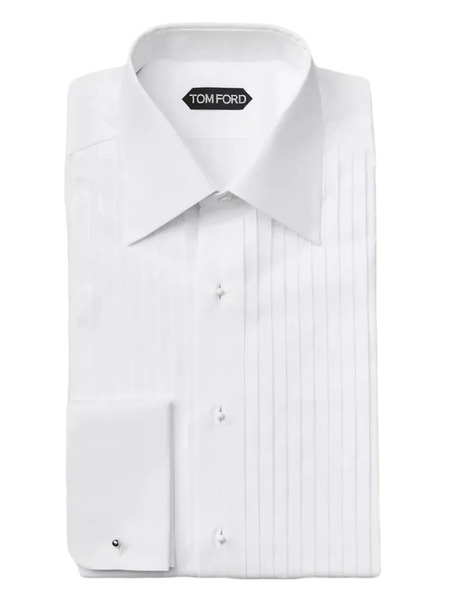  Tom Ford Pleated Pointed-collar Shirt - White 