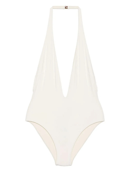  Tom Ford Plunging Haler One-piece Swimsuit - Neutrals 
