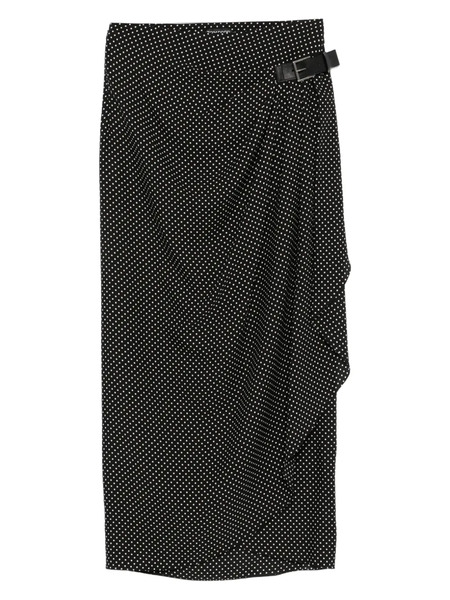  Tom Ford Polka-dot Buckled Midi Skirt - Black 