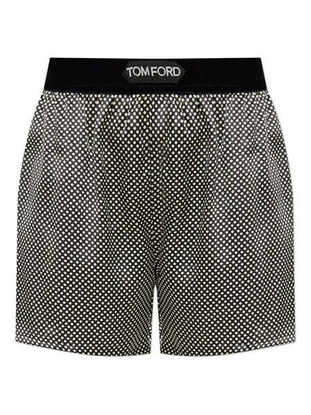  Tom Ford Polka-dot Lounge Shorts - Black 