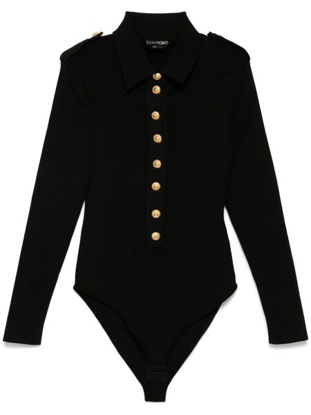  Tom Ford Ribbed Knit Bodysuit - Black 