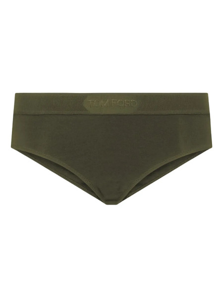  Tom Ford Ribbed Logo-detail Briefs - Green 