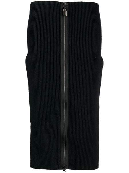  Tom Ford Ribbed Zip-up Pencil Skirt - Black 