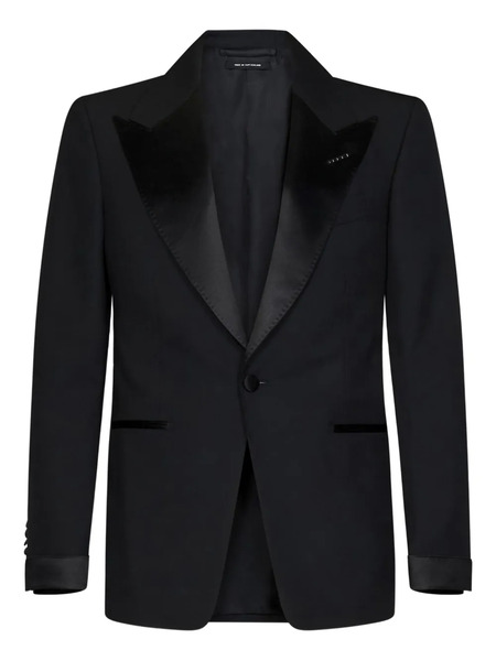  Tom Ford Silk-lapel Single-breasted Wool Jacket - Black 