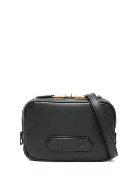  Tom Ford Small Leather Messenger Bag - Black 