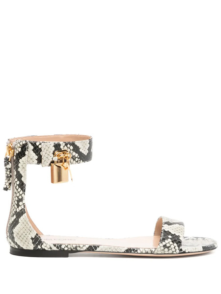  Tom Ford Snakeskin-effect Sandals - Black 