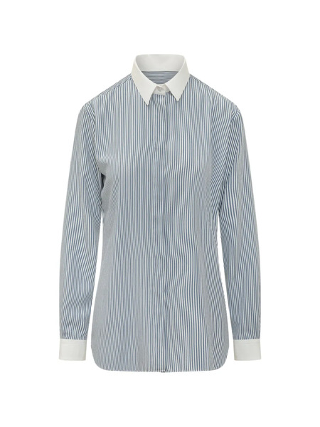  Tom Ford Striped Silk Shirt - Blue 