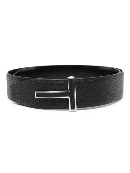  Tom Ford T-buckle Leather Belt - Black 
