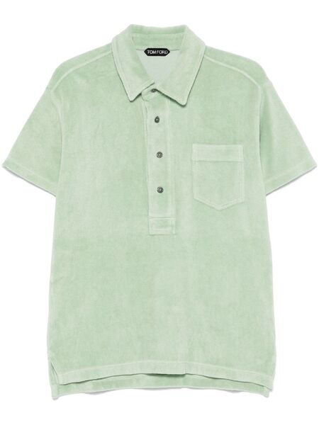  Tom Ford Towelling Short-sleeve Polo Shirt - Green 