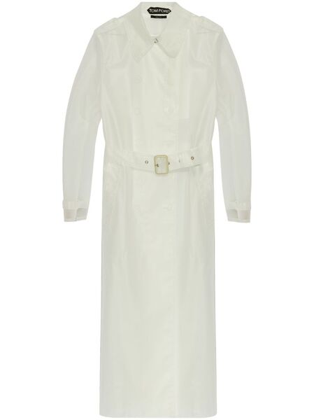  Tom Ford Transparent Belted Trench Coat - White 
