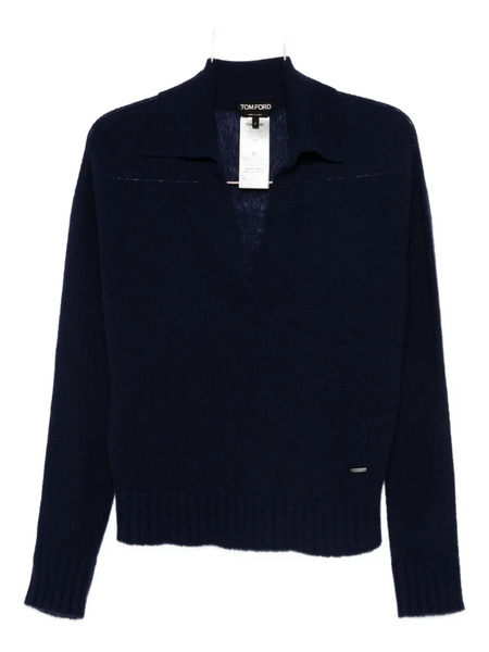  Tom Ford V-neck Cashmere-silk Blend Sweater - Blue 