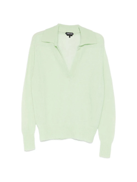  Tom Ford V-neck Collared Sweater - Green 