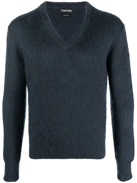  Tom Ford V-neck Knitted Jumper - Blue 