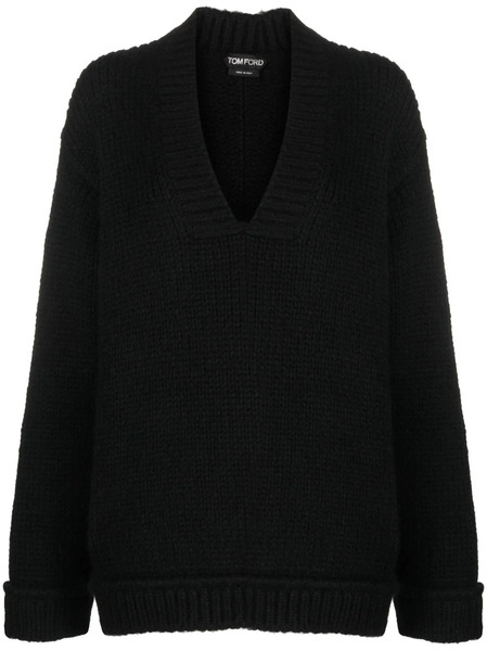  Tom Ford V-neck Pullover Jumper - Black 