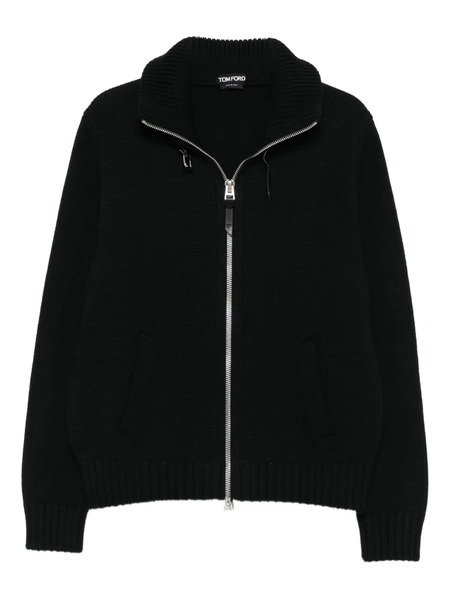  Tom Ford Zip-front Ribbed Wool Jacket - Black 