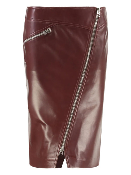  Tom Ford Zip-pocket Leather Skirt - Red 