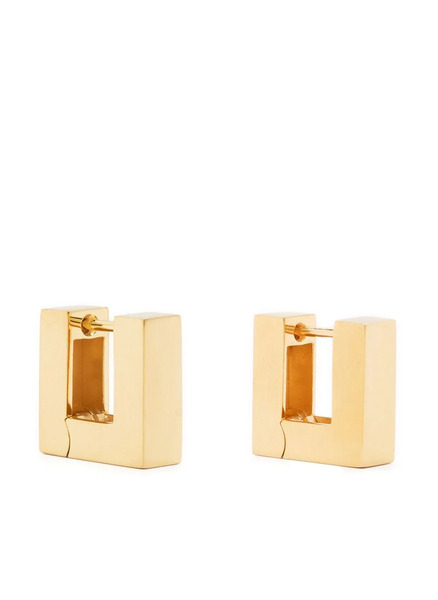  Tom Wood Small Square Hoop Satin Earrings - Gold 